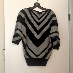 Joan Voss- Black and gray sweater